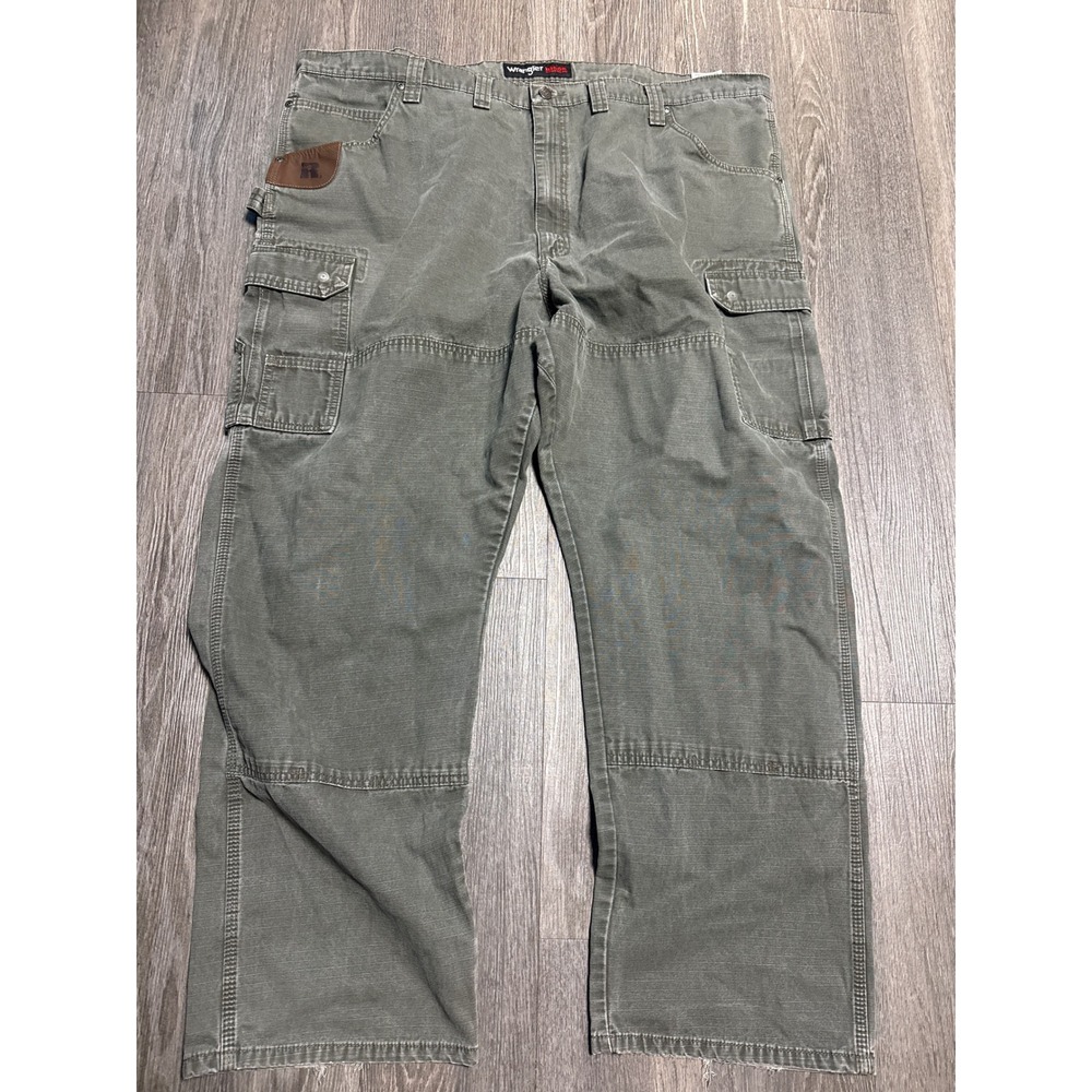 Wrangler RIGGS Workwear Men 46x32 Olive Green Ripstop Cargo Pants 3W060LD